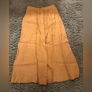 Reformation Hermosa Yellow Midi Skirt Size 0